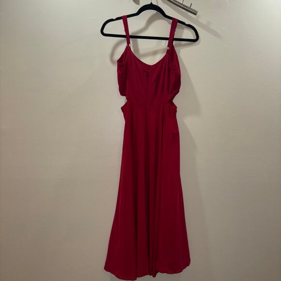 REFORMATION Red Midi Dress – Size Small- Taylor Swift Red Dress with Cutouts - Picture 5 of 13